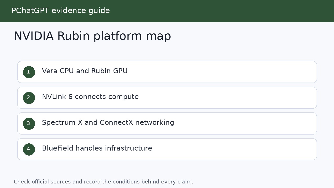 NVIDIA Vera Rubin platform showing coordinated compute, networking, and storage components