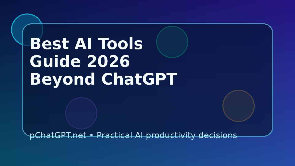 Best AI tools guide 2026 illustration showing productivity apps beyond ChatGPT