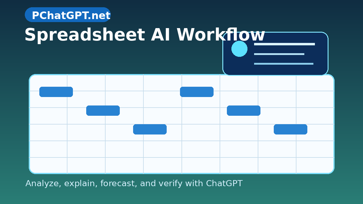 ChatGPT for Excel and Google Sheets workflow showing spreadsheet analysis and AI assistance