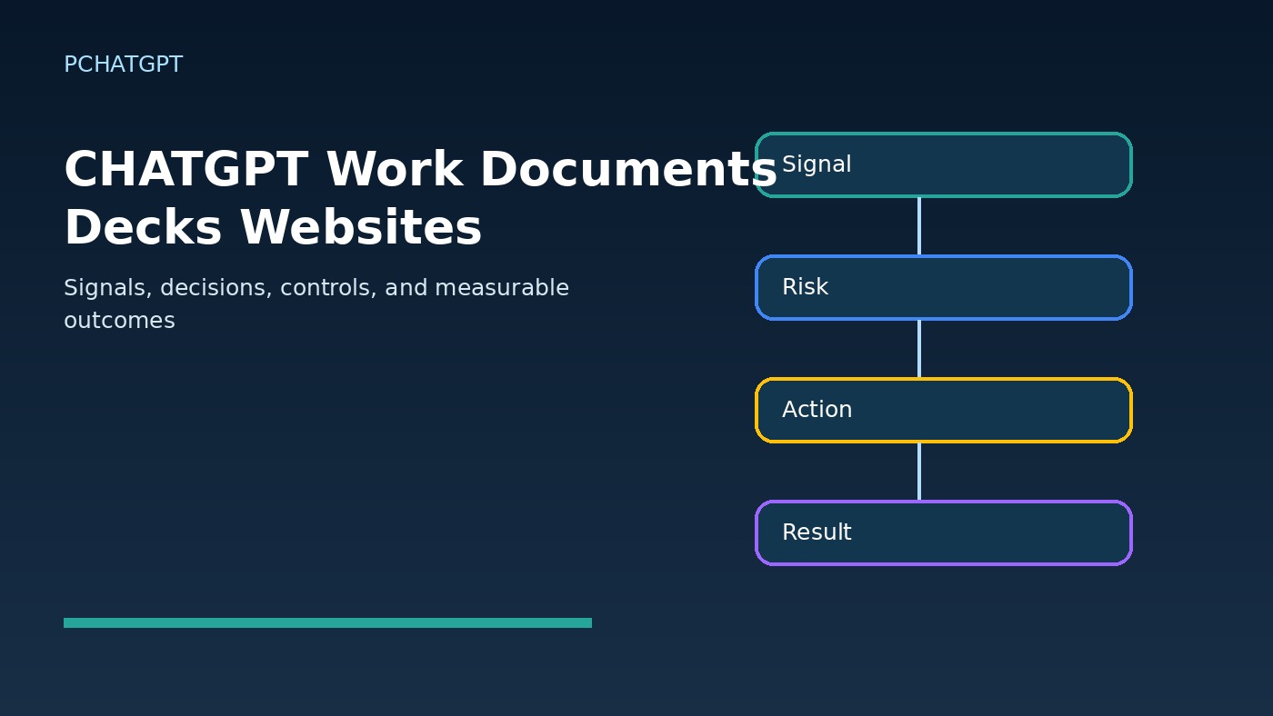 ChatGPT Work documents decks websites workflow diagram