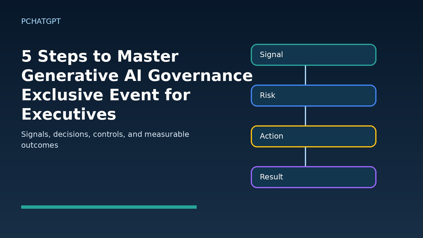 5 steps to master generative ai governance exclusive event for executives workflow diagram